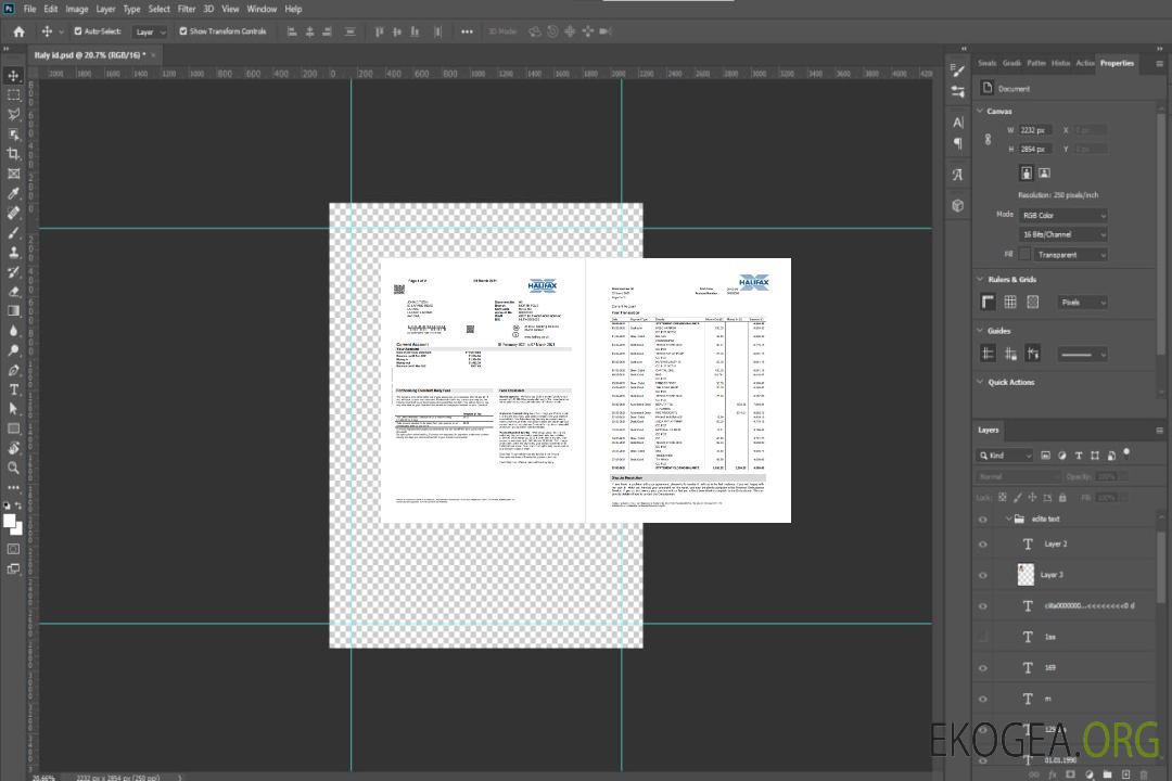 Royaume-Uni Modèle de relevé de preuve d'adresse bancaire d'Halifax en format Word et PDF (2 pages) template